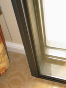 Hotel room soundproof window installation - close up